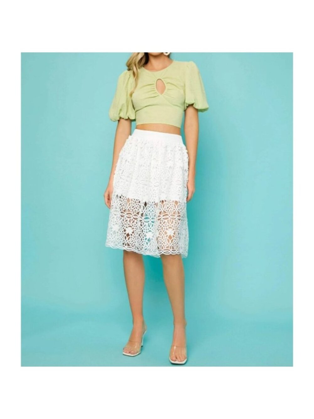 Hollow Out Guipure Lace Skort - Picture 3 of 9